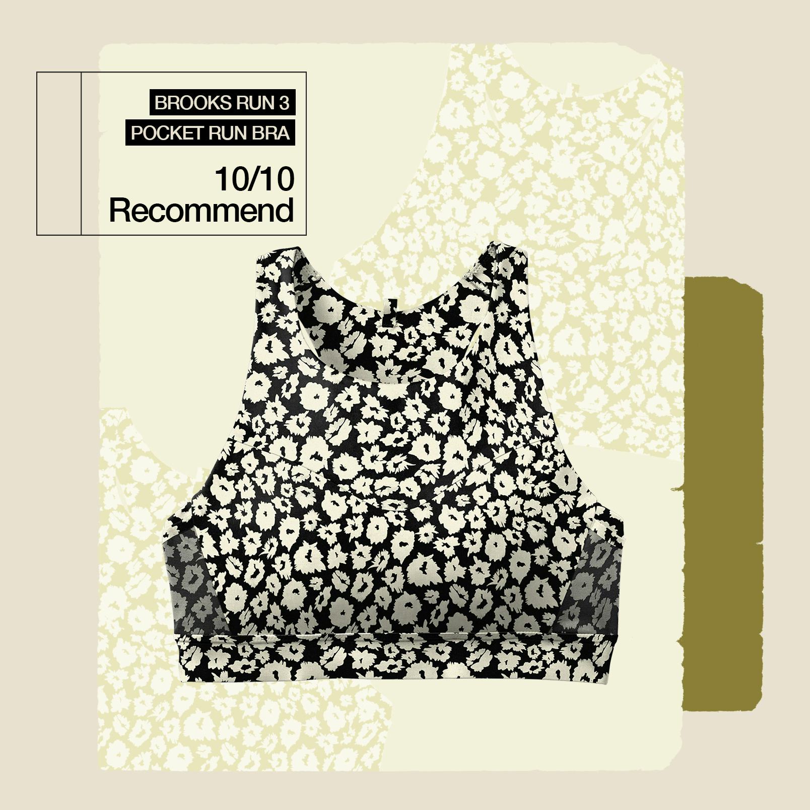 The Brooks Run 3 Pocket Run Bra features three pockets.