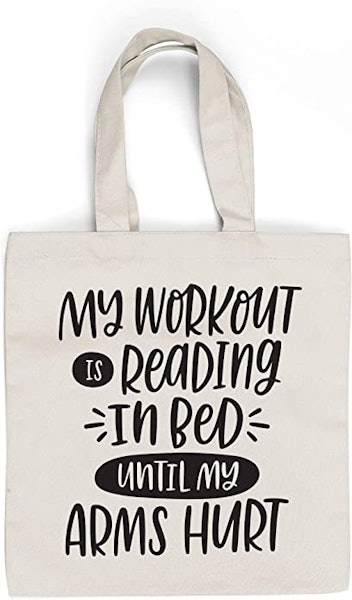 FOLIO My Workout Is Reading In Bed Canvas Tote Bag