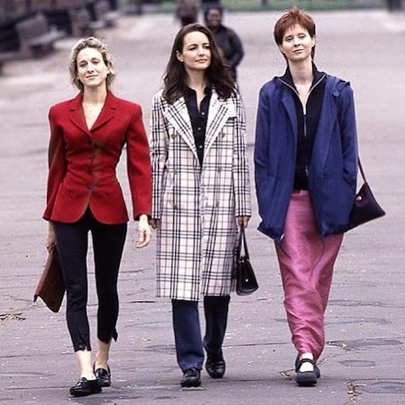 carrie bradshaw, charlotte york and miranda hobbes on 'sex and the city'