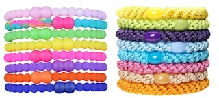Hair ties that look like bracelets are a great double-duty accessory.
