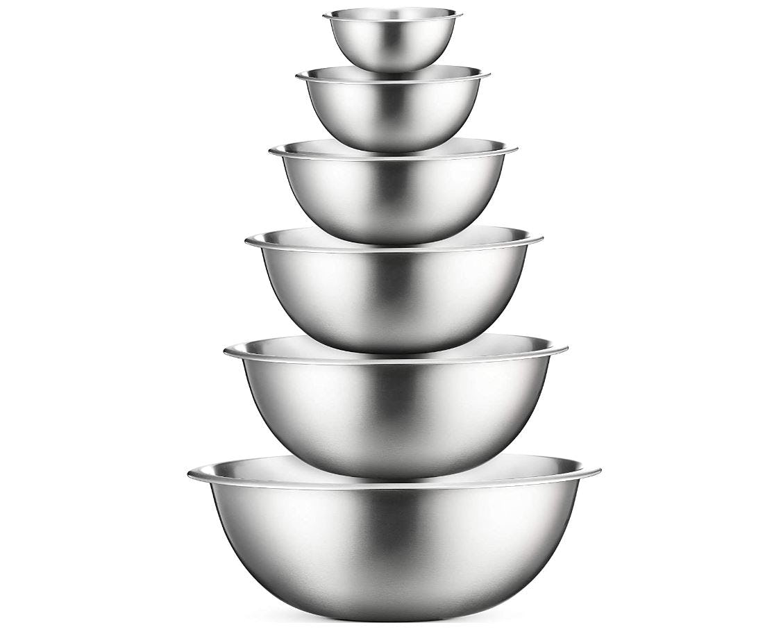 FineDine Stainless Steel Mixing Bowls (6-Pack)