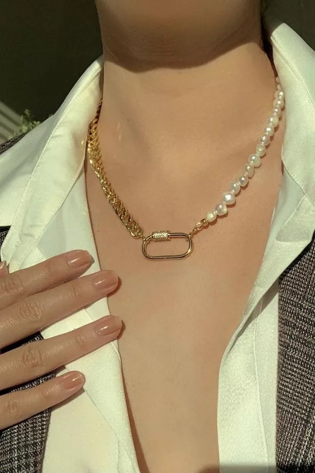 Joey Baby Vanessa Pearl &amp; Chain Necklace