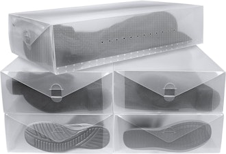 Greenco Clear Foldable Shoe Storage Boxes (5-Pack) 