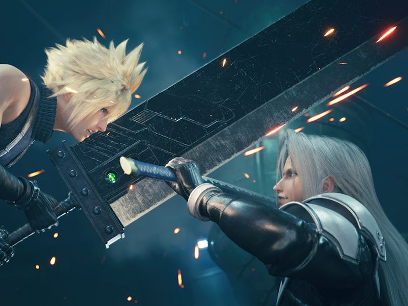 Cloud fighting Sephiroth