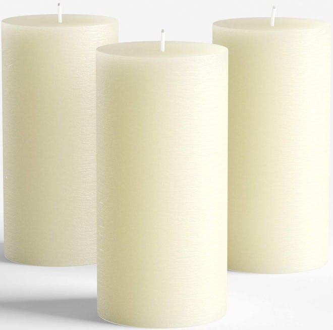 Melt Candle Company Unscented Pillar Candles (Set of 3)