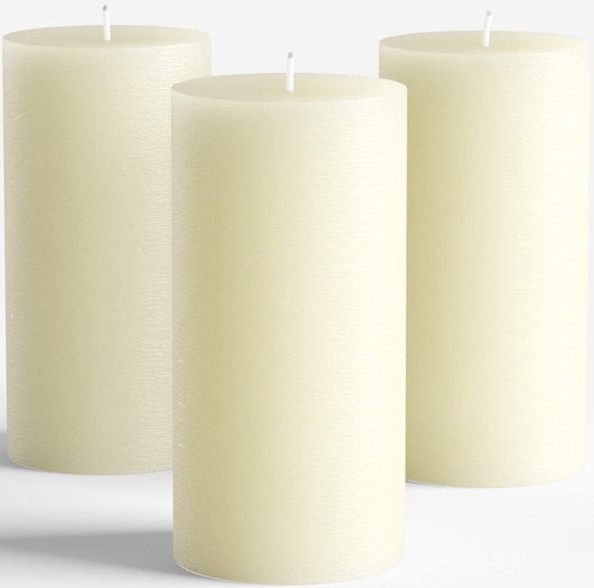 Melt Candle Company Unscented Pillar Candles  (Set of 3) 