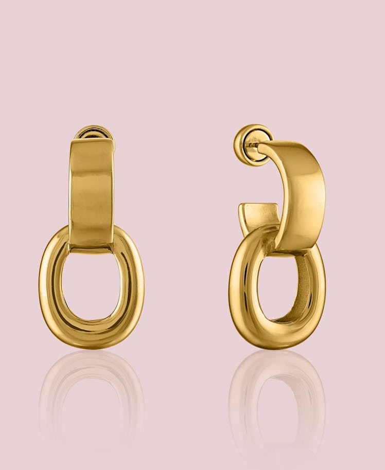 Oma The Label gold linked hoop earrings