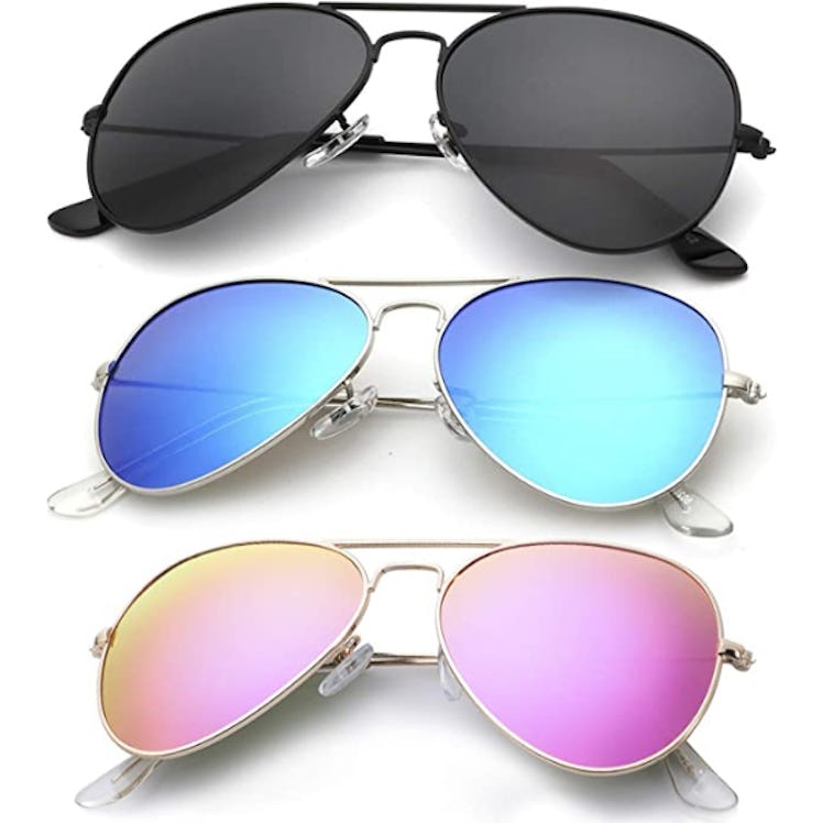 KALIYADI Classic Aviator Sunglasses (3-Pack)