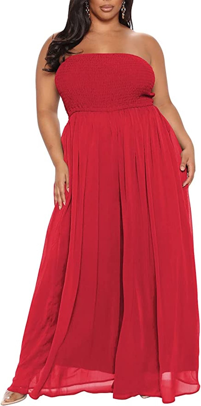 Pink Queen Chiffon Overlay Jumpsuit