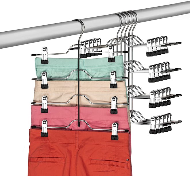 Zober 4-Tier Skirt Hanger (6-Pack)