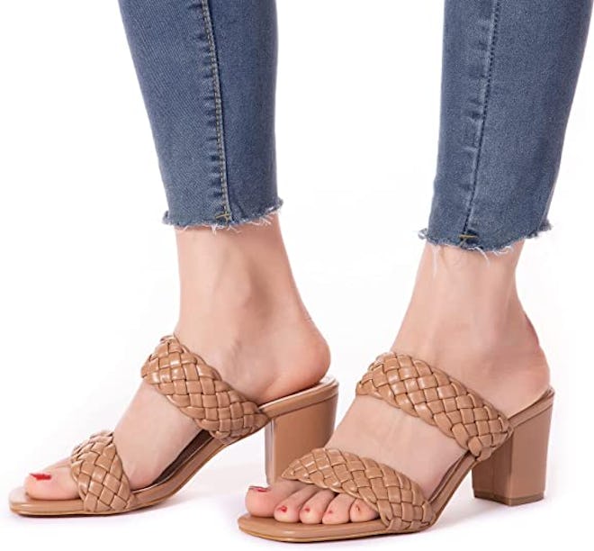 N.N.G Woven Chunky Heel Sandals