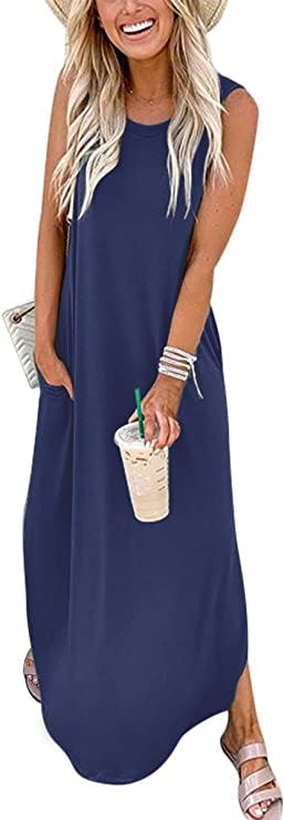 ANRABESS Casual Sleeveless Maxi Sundress