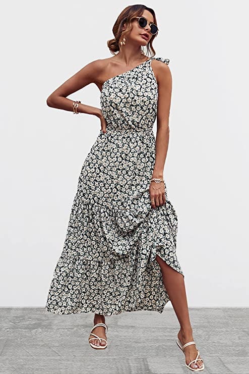 PRETTYGARDEN Ruffle Flowy Maxi Dress