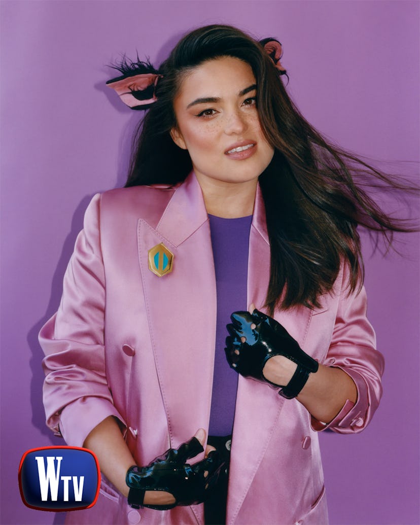 Devery Jacobs as Catra from ‘She-Ra and the Princesses of Power.’ Jacobs wears Gucci jacket, Moschin...