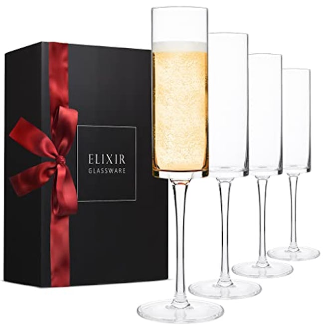 ELIXIR GLASSWARE Champagne Flutes (Set of 4)
