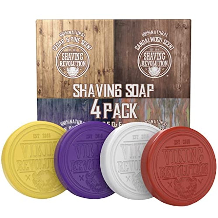 Viking Revolution Shaving Soap for Men (4-Pack)