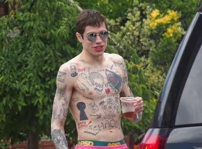 Pete Davidson covered in tattoos ahead of 'Bodies, Bodies, Bodies' makeup team covered them all up.