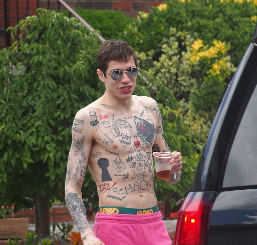 Pete Davidson covered in tattoos ahead of 'Bodies, Bodies, Bodies' makeup team covered them all up.