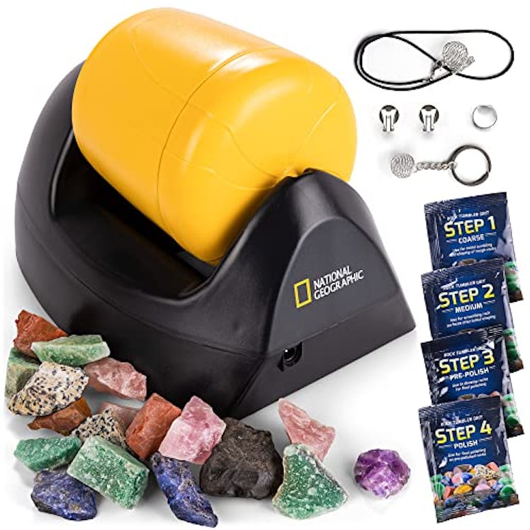 NATIONAL GEOGRAPHIC Starter Rock Tumbler Kit - Durable Leak-Proof Rock Polisher for Kids - Complete ...