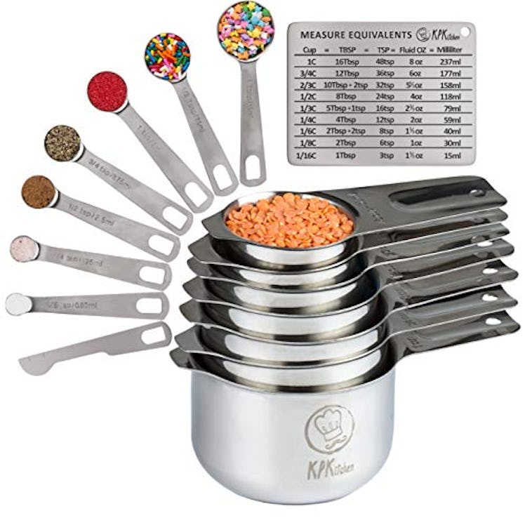 Stainless Steel Measuring Cups and Spoons (16-Piece)