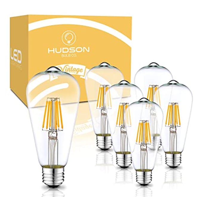 HUDSON BULB CO. Vintage Edison LED Light Bulbs (6-Pack)