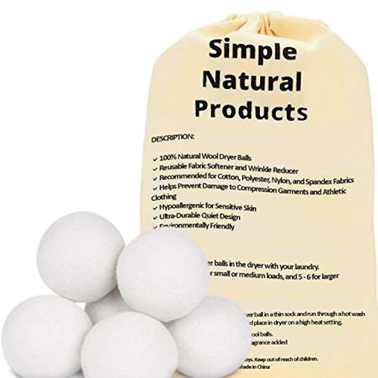 Simple Natural Products Wool Dryer Balls (6-Pack)
