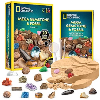 NATIONAL GEOGRAPHIC Mega Fossil and Gemstone Dig Kits