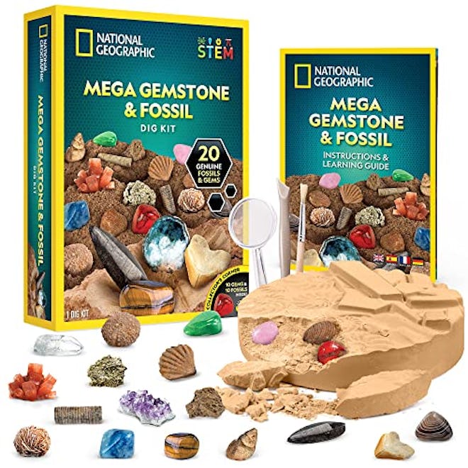NATIONAL GEOGRAPHIC Mega Fossil and Gemstone Dig Kits