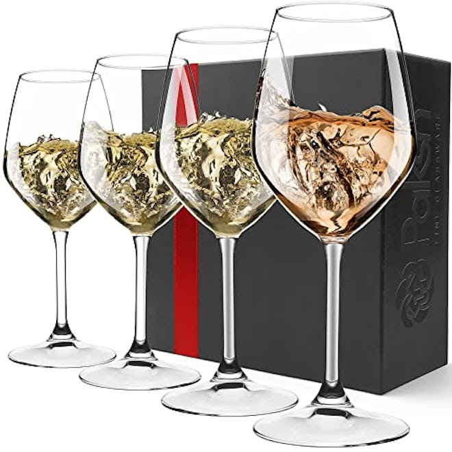 Paksh Novelty Italian White Wine Glasses (Set of 4)