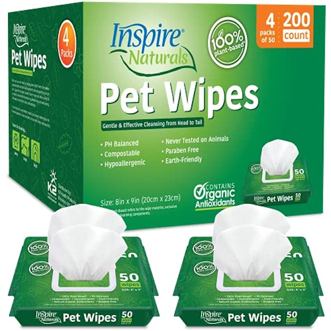 Inspire Naturals Pet Wipes (200 Count, 4-Pack)