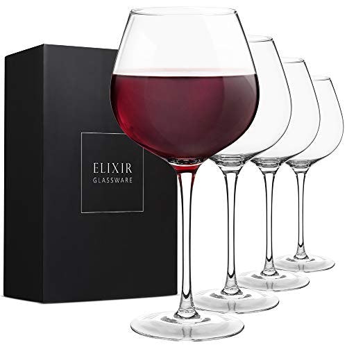Hand Blown Red Wine Glasses