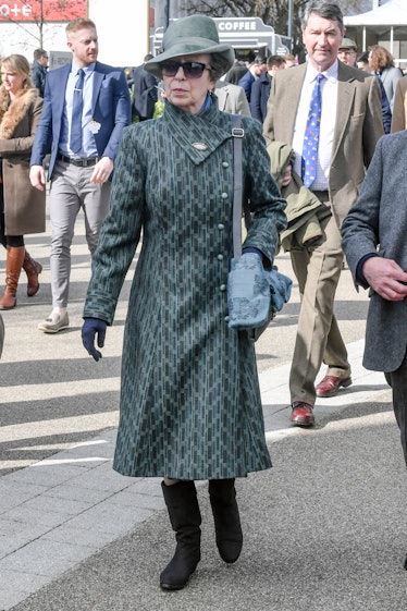 Princess Anne wearing an all-green ensemble and sunglasses