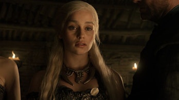 Daenerys Targaryen (Emilia Clarke) stands in a Dothraki tent in "A Golden Crown"
