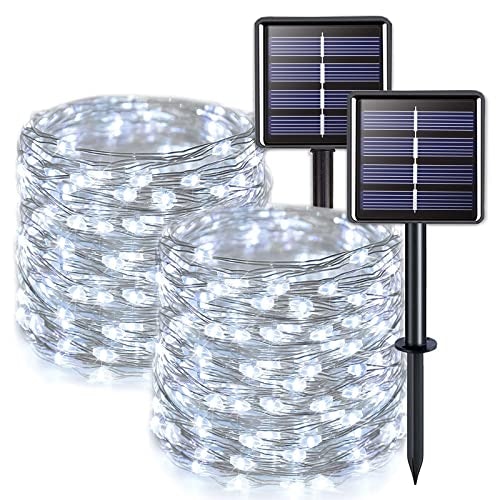 JMEXSUSS White Solar String Lights (2-Pack) 