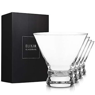 ELIXIR GLASSWARE Stemless Martini Glasses