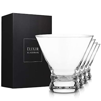 ELIXIR GLASSWARE Stemless Martini Glasses 