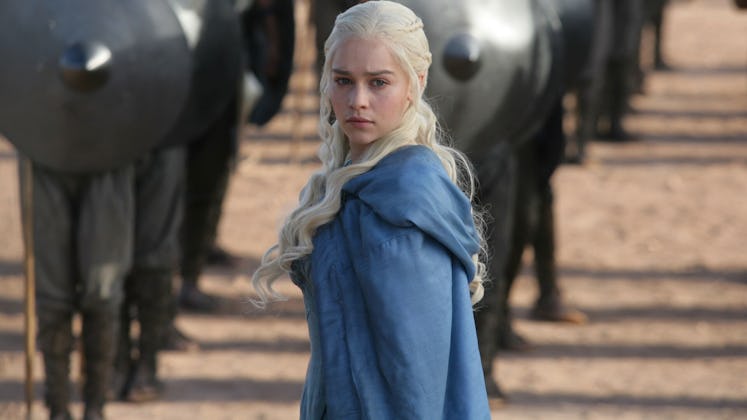Daenerys Targaryen (Emilia Clarke) stands before the Unsullied in “And Now His Watch is Ended.”