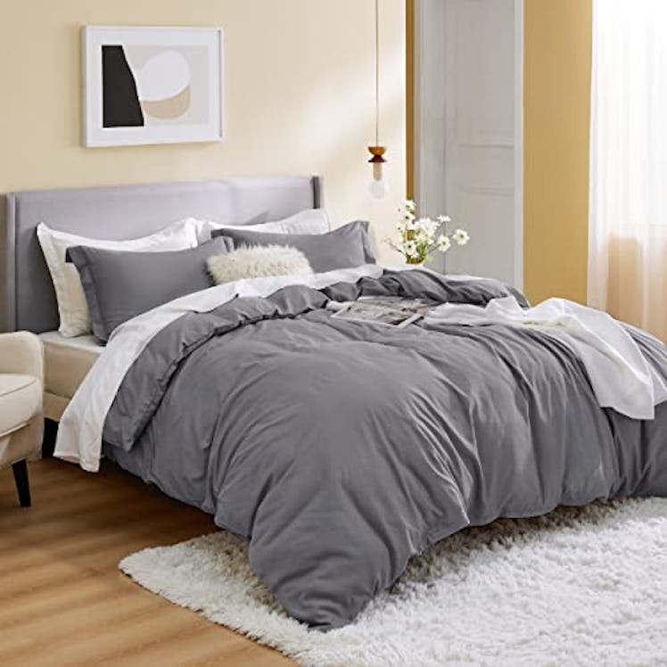 Bedsure Grey Duvet Cover (3 Pieces)