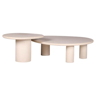 Handmade Rock Shaped Natural Plaster Table Set by Galerie Philia Edition