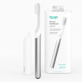 quip Adult Electric Toothbrush - Sonic Toothbrush with Travel Cover & Mirror Mount, Soft Bristles, T...