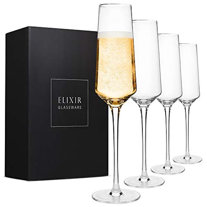 ELIXIR GLASSWARE Champagne Flutes (4-Pack)
