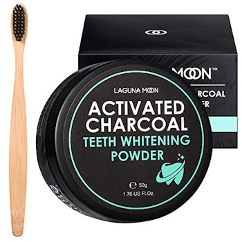 Laguna Moon Activated Charcoal Teeth Whitening Powder with Bamboo Toothbrush