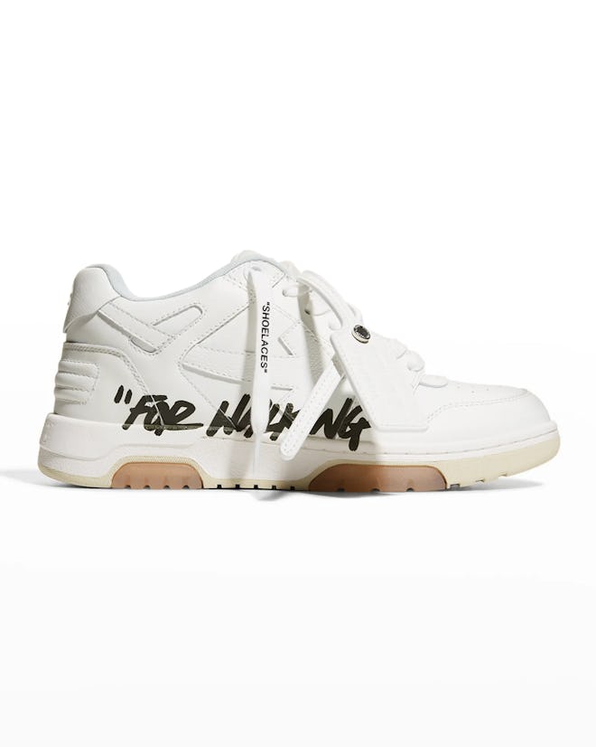 Off-White For Walking Script Leather Sneakers