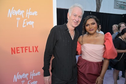 John McEnroe and Mindy Kaling at Netflix's "Never Have I Ever" Season 3 premiere