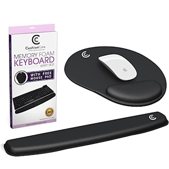 Premium Wrist Rests for Keyboard and Mouse Pad Set - Memory Foam Cushion, Black - Ergonomic Wrists H...