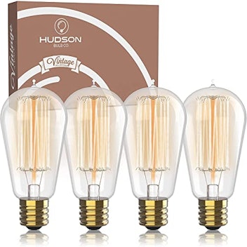 HUDSON BULB CO. Vintage Incandescent Edison Light Bulbs (4 Pack)