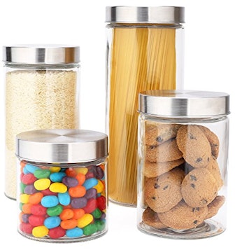 EatNeat Glass Kitchen Canisters (4 Pieces)