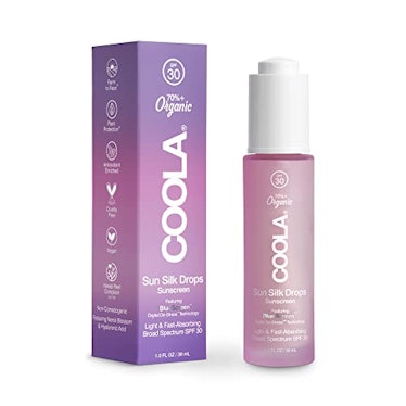 coola sun silk drops organic face sunscreen spf 30 are the best sunscreen drops to reapply over make...