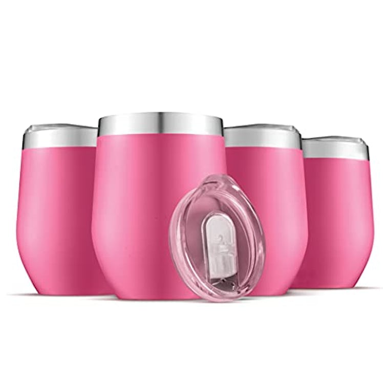 FineDine Insulated Wine Tumbler With Lid (4-Pack)