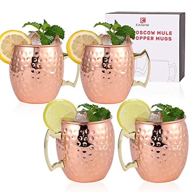 Moscow Mule Mugs Hammered Copper Mugs (4-Pack)